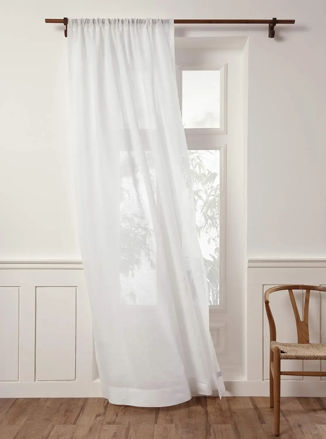 White Linen Sheer Curtain 84 Inch - 100% Pure Linen European Flax Window Treatment Panel 52 x 84 Inch - Light Filtering Rod
White Linen Sheer Curtain 84 Inch - 100% Pure Linen European Flax Window Treatment Panel 52 x 84 Inch - Light Filtering Rod