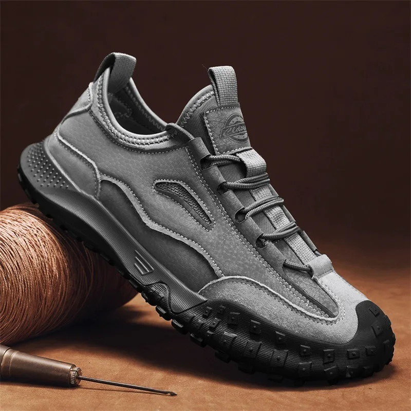 Men's Shoes New Leather Casual Shoes Outdoor Non Slip Hiking Shoe Lace Up Sneaker for Men Sport Running Shoes Кроссовки Мужские
Men's Shoes New Leather Casual Shoes Outdoor Non Slip Hiking Shoe Lace Up Sneaker for Men Sport Running Shoes Кроссовки Мужские