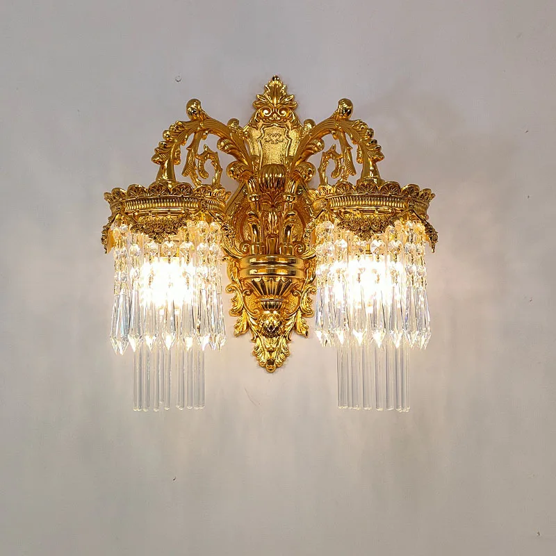 French living room crystal wall lamp TV background wall European style bedroom bedside study aisle staircase entrance lamp
French living room crystal wall lamp TV background wall European style bedroom bedside study aisle staircase entrance lamp