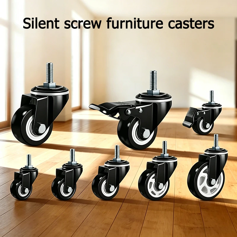 1.5 Inch 2 Inch Screw Stem Caster Wheel Heavy Load 160KG 200KG Silent Rubber Swivel Caster
1.5 Inch 2 Inch Screw Stem Caster Wheel Heavy Load 160KG 200KG Silent Rubber Swivel Caster