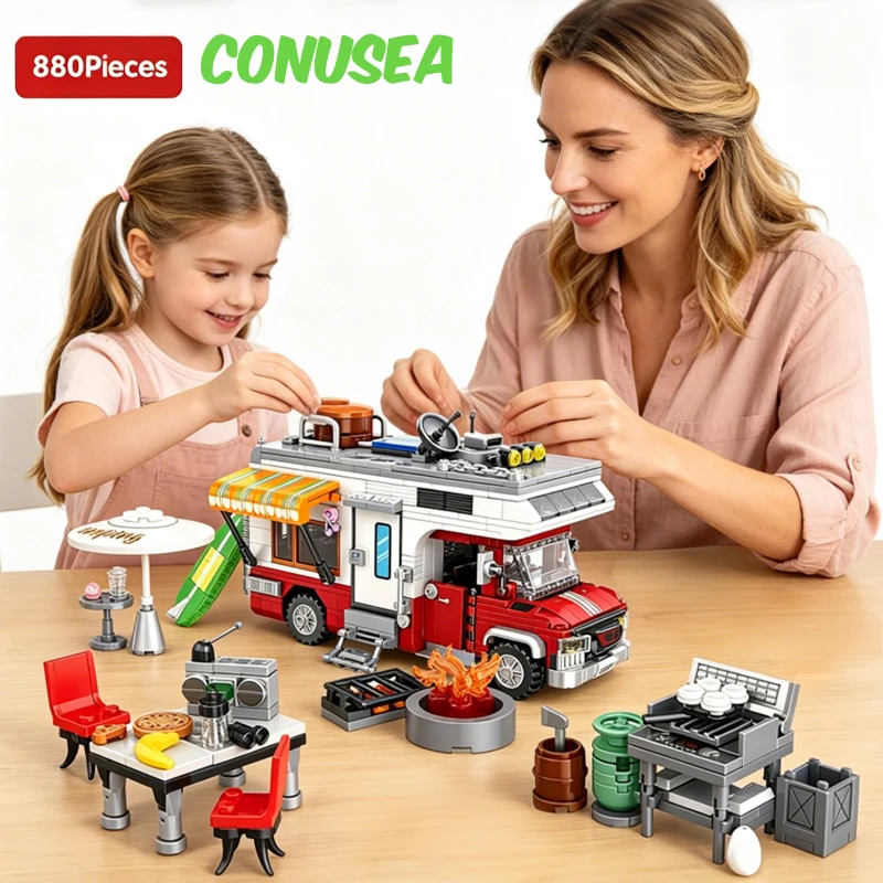 Camper Van Truck Building Blocks Set with Camping Equipment Assembly Puzzle Bricks Model with LED Light Desktop Home Decoration
Camper Van Truck Building Blocks Set with Camping Equipment Assembly Puzzle Bricks Model with LED Light Desktop Home Decoration
