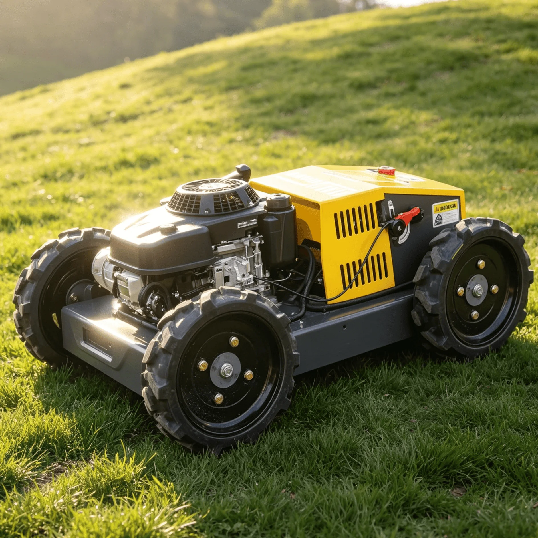 Customized off road robot lawn mower with wireless remote solid anti slip wheels for mountain park rough lawn trimming community
Customized off road robot lawn mower with wireless remote solid anti slip wheels for mountain park rough lawn trimming community