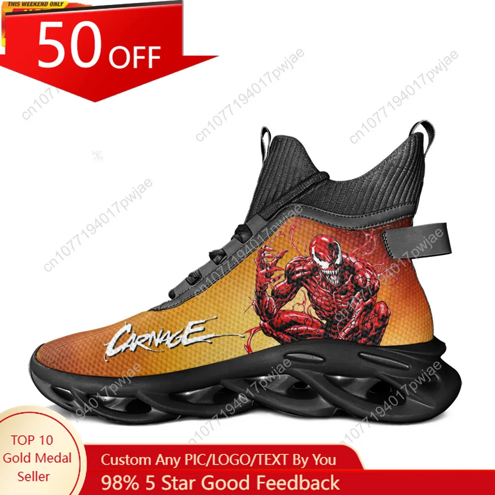Marvel Venom Carnage Begins High Top Flats Sneakers Mens Womens Sports Custom Shoes Casual Running shoes
Marvel Venom Carnage Begins High Top Flats Sneakers Mens Womens Sports Custom Shoes Casual Running shoes