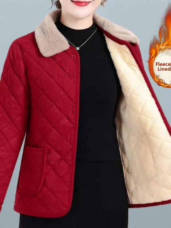 Thiened Fce Lined ort Cotton Jaet Women's Casual Sle Large Size Winter Coat for Middle-Aged And ly
Thiened Fce Lined ort Cotton Jaet Women's Casual Sle Large Size Winter Coat for Middle-Aged And ly