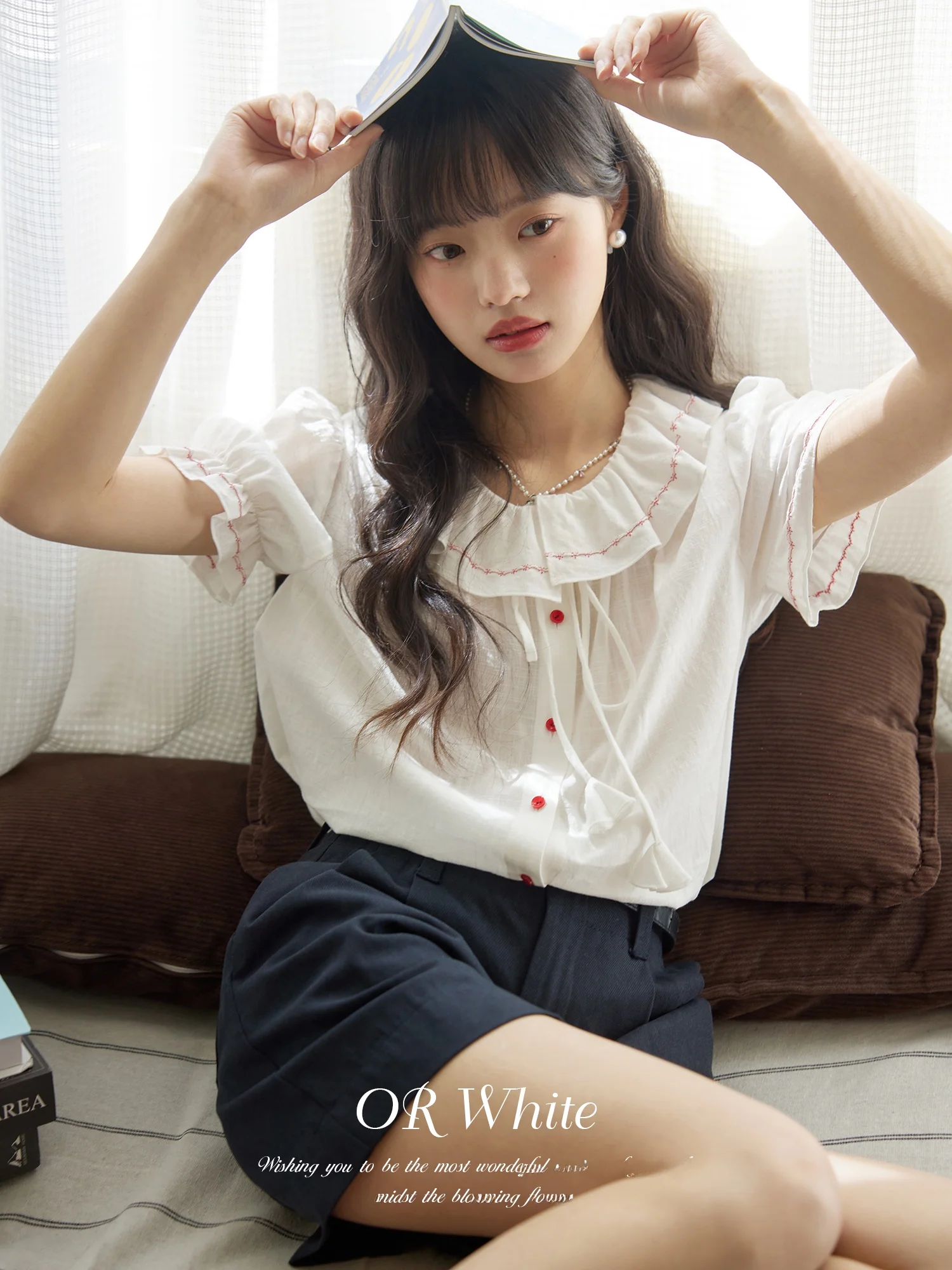 ORWhite Summer 2025 Girls' irt Women's Ruffle Svel Vintage School Sle Top Cotton 00% round Ne ort Sve
ORWhite Summer 2025 Girls' irt Women's Ruffle Svel Vintage School Sle Top Cotton 00% round Ne ort Sve