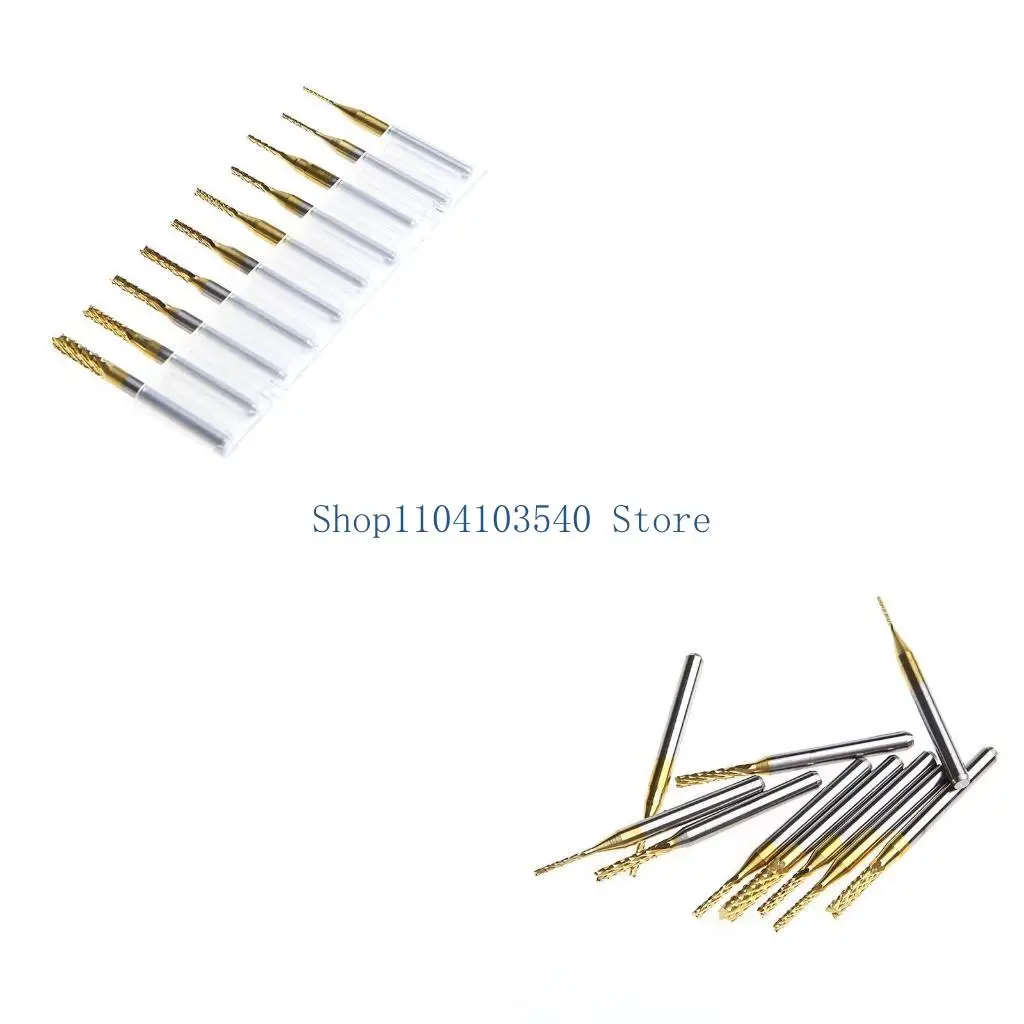 02DC 10Pcs 1/8'' 0.8-3.175mm PCB Drill Bit Engraving Cutter Rotary CNC End Mill Set
02DC 10Pcs 1/8'' 0.8-3.175mm PCB Drill Bit Engraving Cutter Rotary CNC End Mill Set