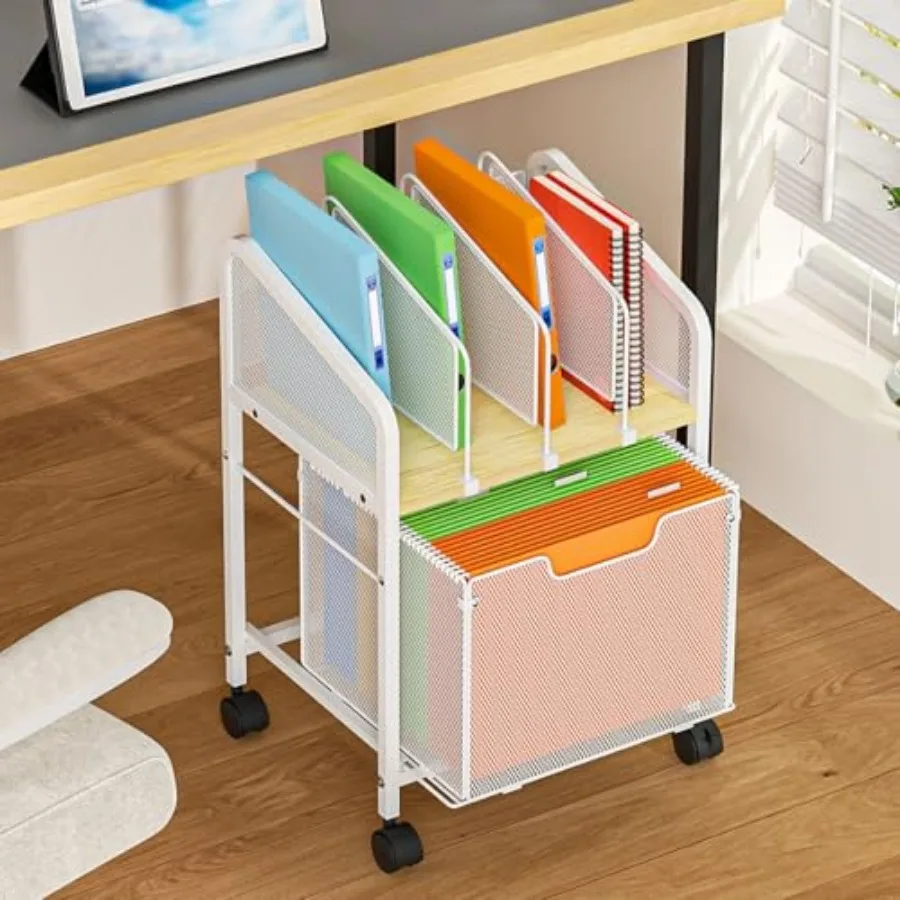 Rolling File Cabinet with Adjustable Dividers, Mobile Filing Cabinet with Storage Drawer on Lockable Wheels, Hanging File Organ
Rolling File Cabinet with Adjustable Dividers, Mobile Filing Cabinet with Storage Drawer on Lockable Wheels, Hanging File Organ