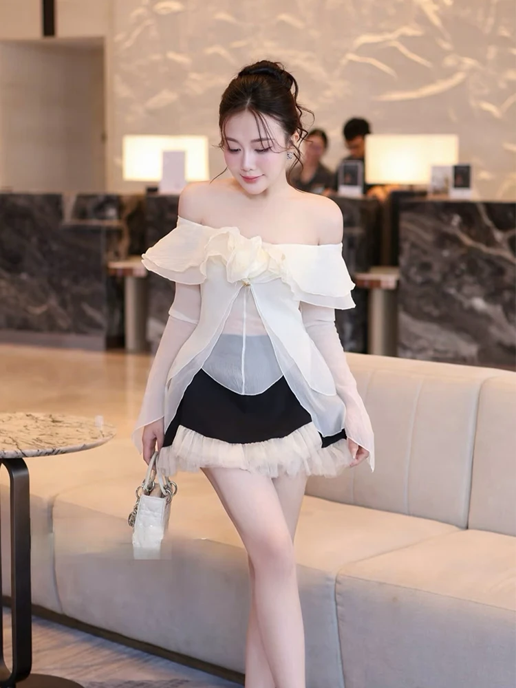 Elegant Long Sleeve One Shoulder Ruffle Hem Shirt Women's Fashion Set Autumn New Style Small Size Slimming Versatile Ensemble
Elegant Long Sleeve One Shoulder Ruffle Hem Shirt Women's Fashion Set Autumn New Style Small Size Slimming Versatile Ensemble