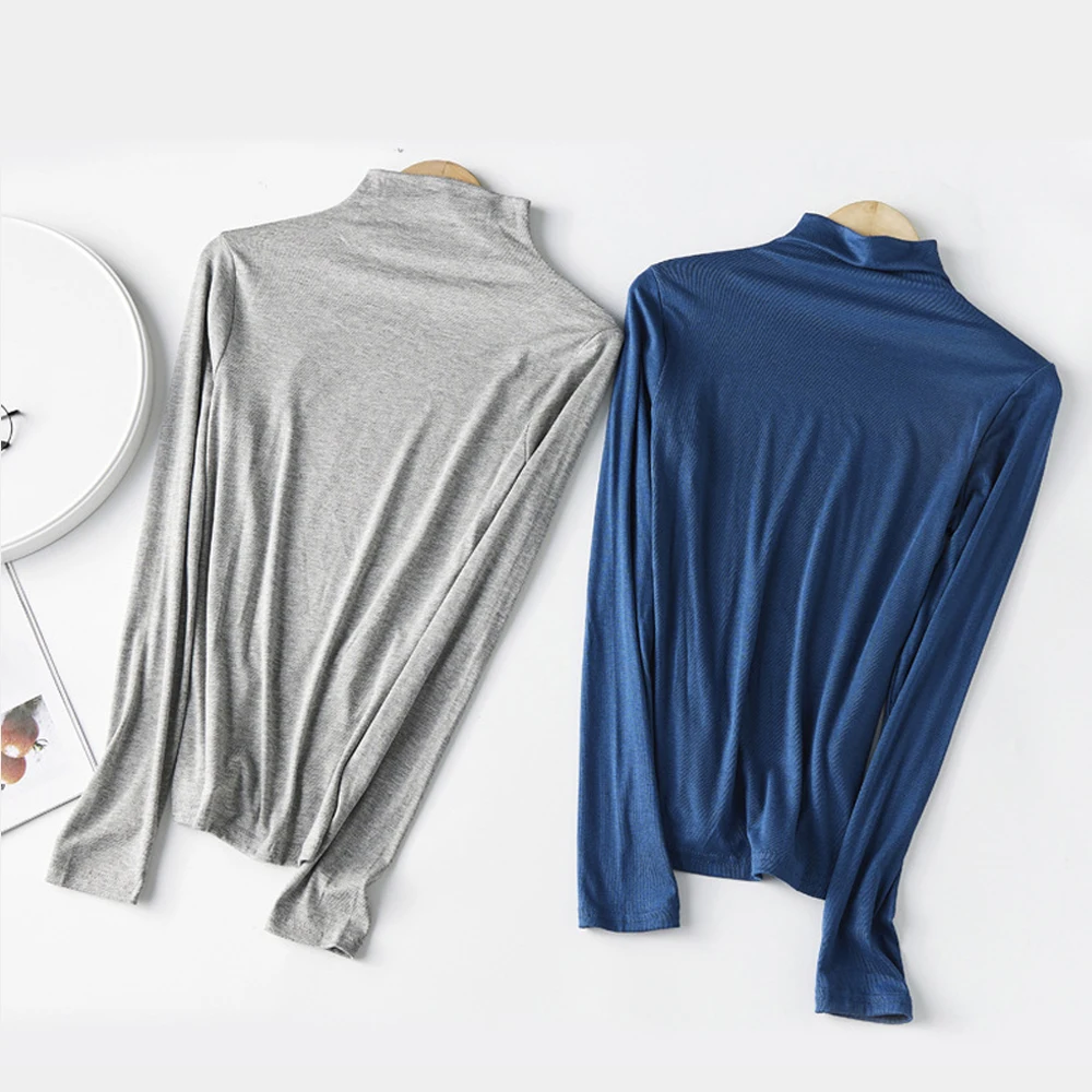 Cotton Slim Fit Half High Collar Long Sleeve Bottom TShirt For Women Spring Winter Tight Solid Top Shirt Korean Cotton Tee Shirt
Cotton Slim Fit Half High Collar Long Sleeve Bottom TShirt For Women Spring Winter Tight Solid Top Shirt Korean Cotton Tee Shirt
