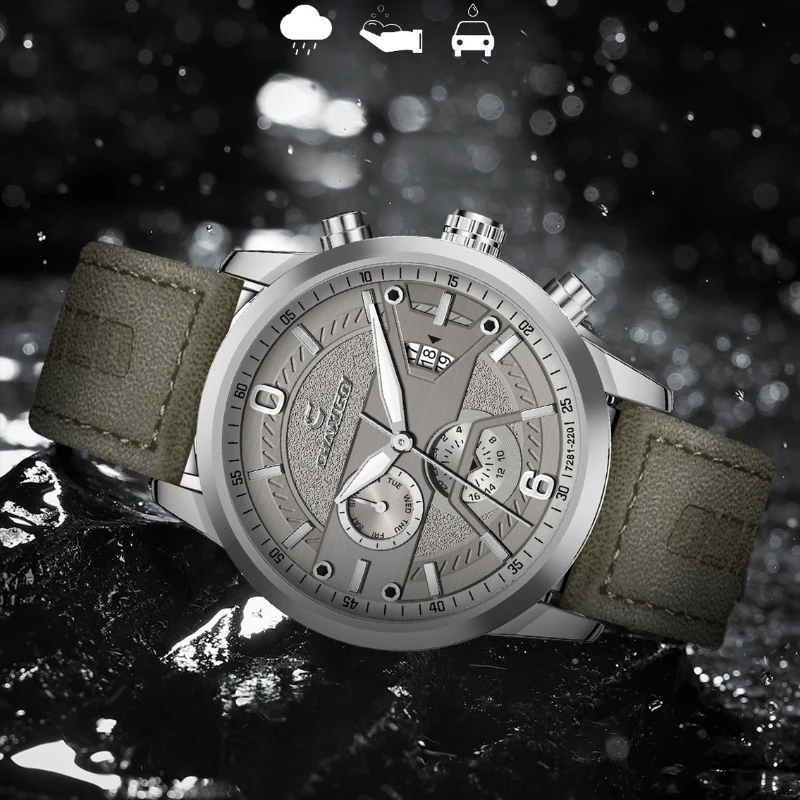 CHAXIGO 7281 New Casual Men's Quartz Fashion Leather Strap Calendar Waterproof Night Light Watches for Man Reloj Hombre
CHAXIGO 7281 New Casual Men's Quartz Fashion Leather Strap Calendar Waterproof Night Light Watches for Man Reloj Hombre