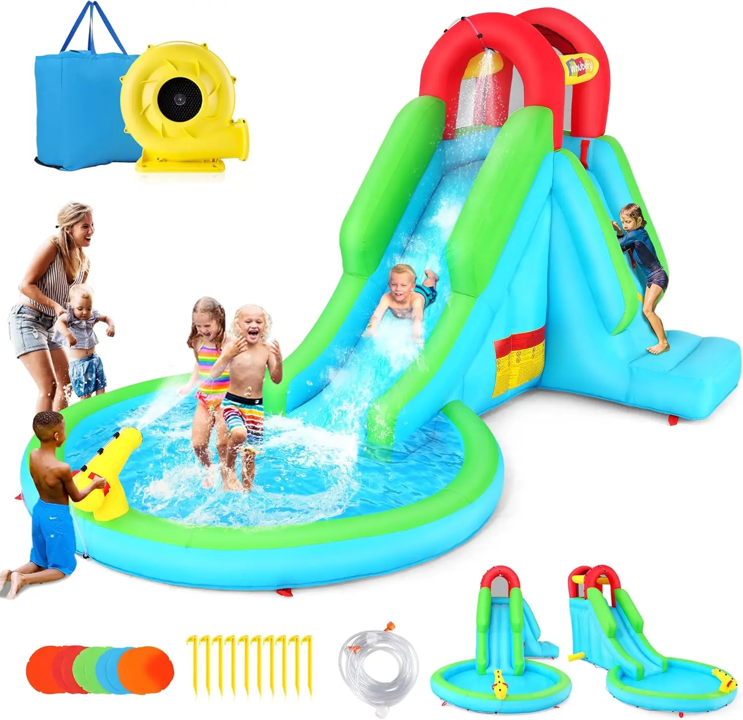 Water Slide, Inflatable Water Slide Park Bounce House for Kids 3-6 with Blower, Inflatable Pool, Sprinkler, Inflatable Penguin D
Water Slide, Inflatable Water Slide Park Bounce House for Kids 3-6 with Blower, Inflatable Pool, Sprinkler, Inflatable Penguin D