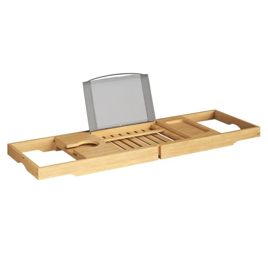 Bathtub Tray Wood Bath Caddy with Book, Phone, or Tablet Rest, Cup Holder, and Extended Sides for Bath Accessories by Natural
Bathtub Tray Wood Bath Caddy with Book, Phone, or Tablet Rest, Cup Holder, and Extended Sides for Bath Accessories by Natural