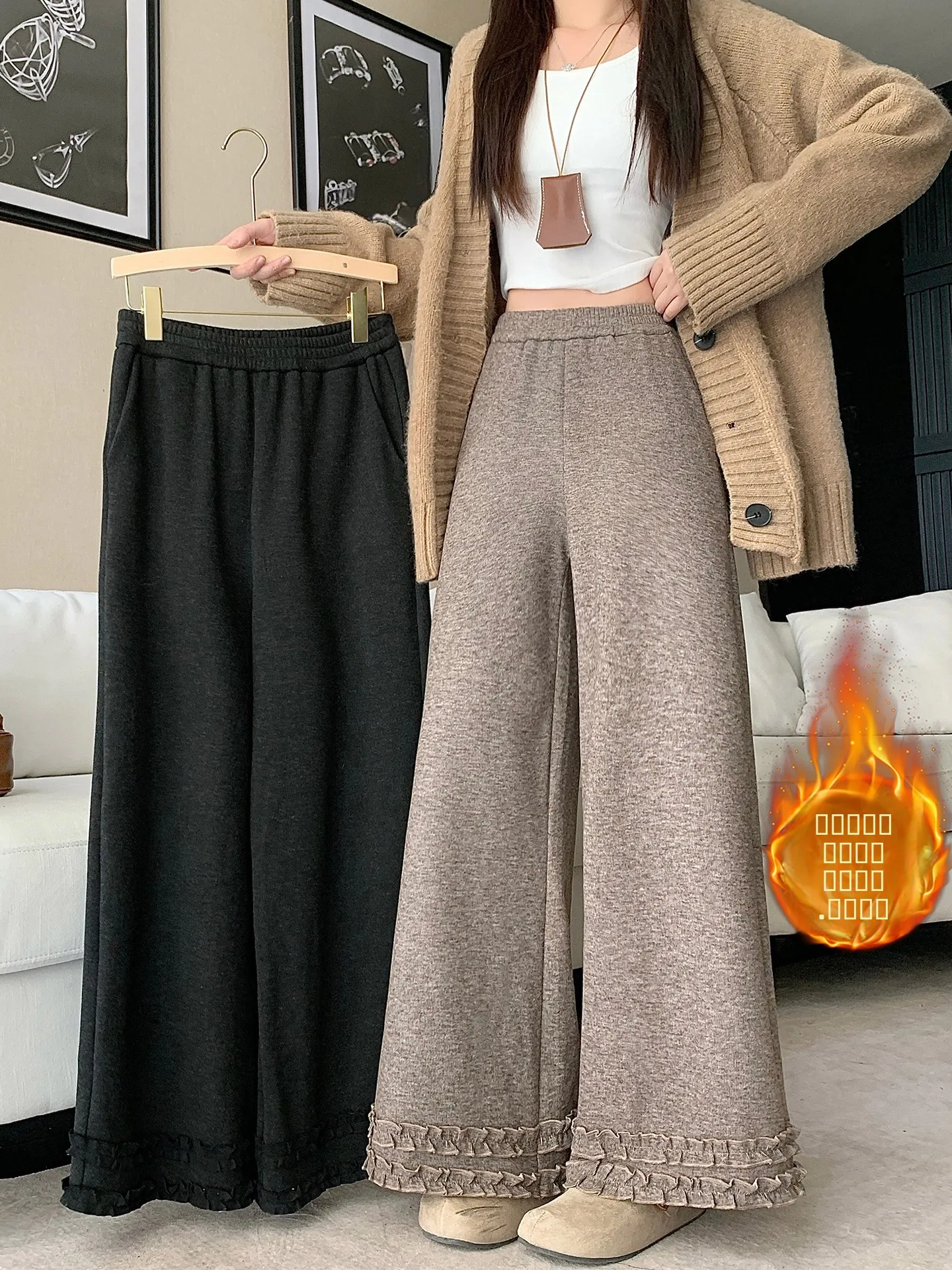 plus Size Korean Sle Lazy Gored Gored Thiened Straight Leg Pants Women's Casual Wide Leg Trousers Warm High Waist
plus Size Korean Sle Lazy Gored Gored Thiened Straight Leg Pants Women's Casual Wide Leg Trousers Warm High Waist