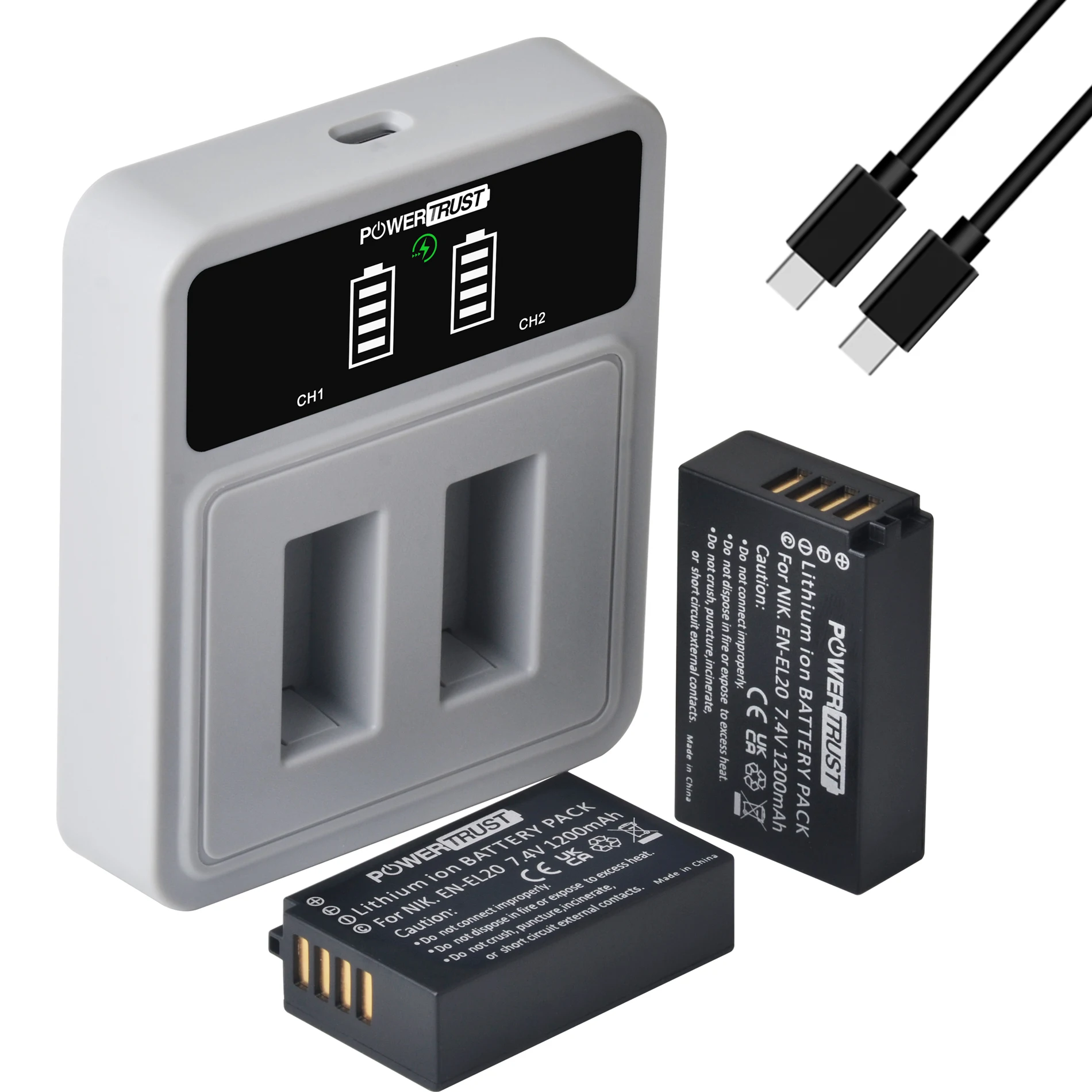 PowerTrust 7.4V 1200mAh EN-EL20 Bateria EN EL20 ENEL20 Camera Battery for NIKON 1 J1, 1 J2,1 J3, 1 AW1 Coolpix P1000 P950
PowerTrust 7.4V 1200mAh EN-EL20 Bateria EN EL20 ENEL20 Camera Battery for NIKON 1 J1, 1 J2,1 J3, 1 AW1 Coolpix P1000 P950