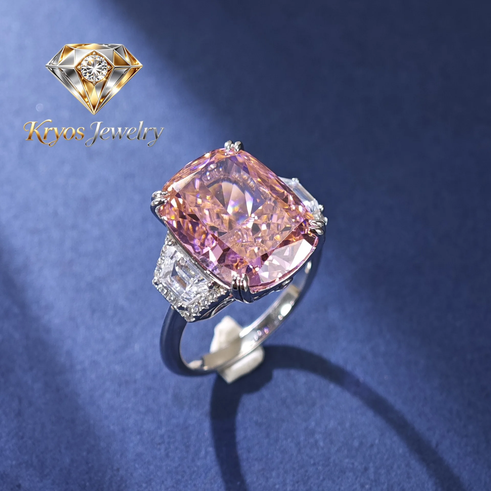 Kryos Jewelry Luxury Solid Platinum PT950 Women's Long Pillow-Shaped Ice Flower Cut 5 karat Pink Diamond Ring
Kryos Jewelry Luxury Solid Platinum PT950 Women's Long Pillow-Shaped Ice Flower Cut 5 karat Pink Diamond Ring