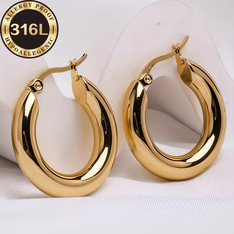 Hoop Earrings in Golden, Crafted for High Quality And Low Allergy Risk - Resistant to Fading, Effortlessly Stylish, Perfect for
Hoop Earrings in Golden, Crafted for High Quality And Low Allergy Risk - Resistant to Fading, Effortlessly Stylish, Perfect for