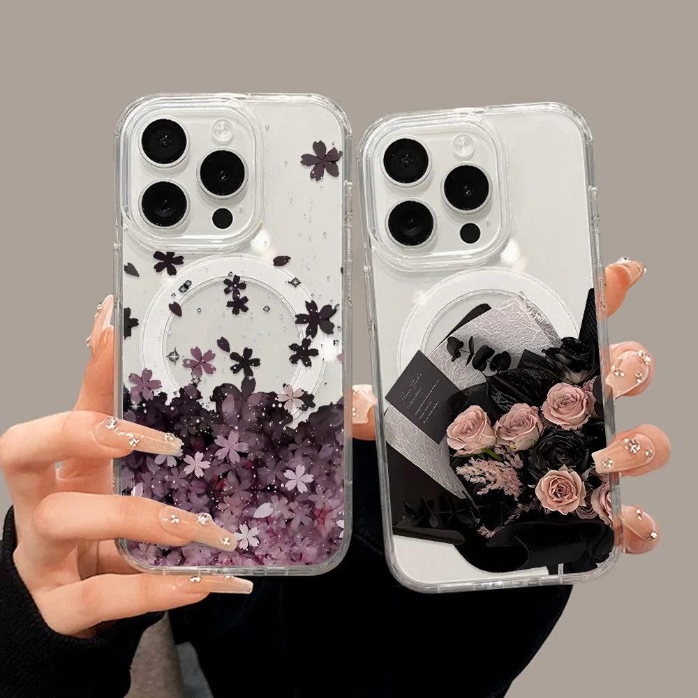 Flower For Magsafe Magnetic Case For iPhone 16 Pro Case iPhone 17 13 15 11 12 14 Pro Max Air Transparent Wireless Charging Cover
Flower For Magsafe Magnetic Case For iPhone 16 Pro Case iPhone 17 13 15 11 12 14 Pro Max Air Transparent Wireless Charging Cover