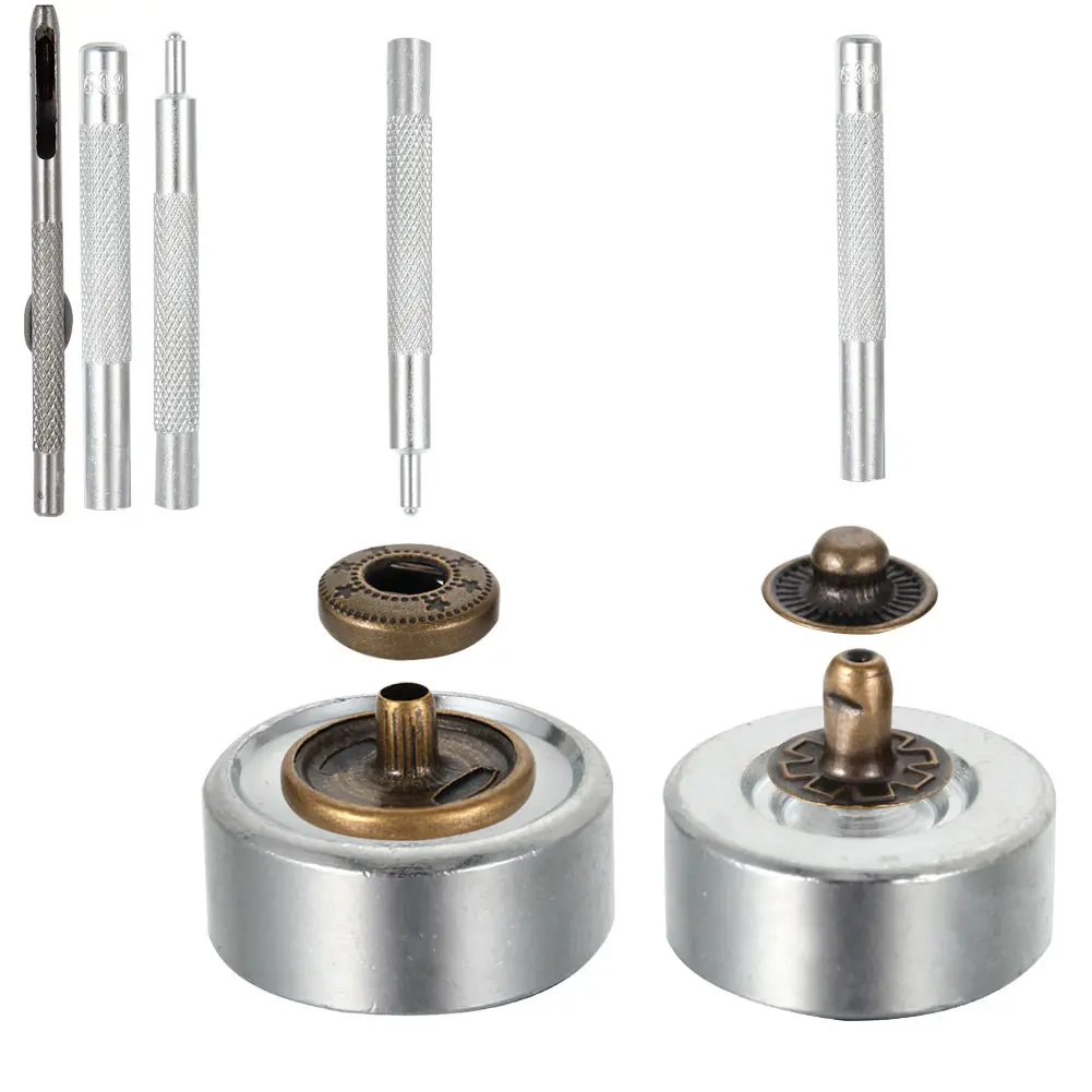 12.5MM 40 Sets Metal Snap Button Snaps Fasteners With 4 Pieces Fixing Tools Press Studs Clothing Tool Kit
12.5MM 40 Sets Metal Snap Button Snaps Fasteners With 4 Pieces Fixing Tools Press Studs Clothing Tool Kit