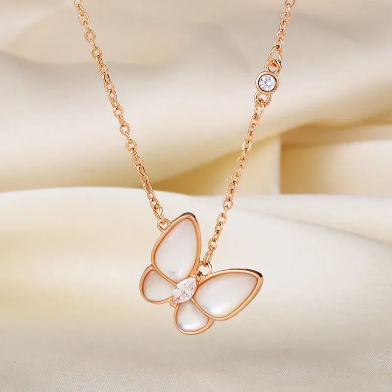 Champagne Gold Butterfly Pendant Necklace - Genuine Mother of Pearl Wing Charm, Dainty Boho Layering Chain for Women
Champagne Gold Butterfly Pendant Necklace - Genuine Mother of Pearl Wing Charm, Dainty Boho Layering Chain for Women