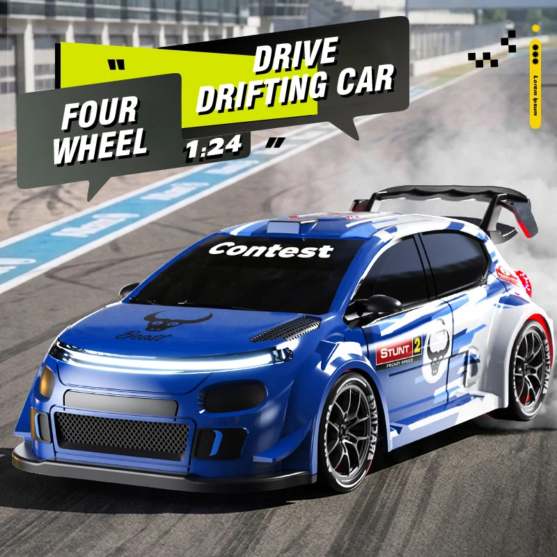 1/24 2.4G Remote Control Car 4Wd Stunt Drift Racer with Led Lights Indoor/outdoor Competition Toy Boys Birthday Holiday Gifts
1/24 2.4G Remote Control Car 4Wd Stunt Drift Racer with Led Lights Indoor/outdoor Competition Toy Boys Birthday Holiday Gifts