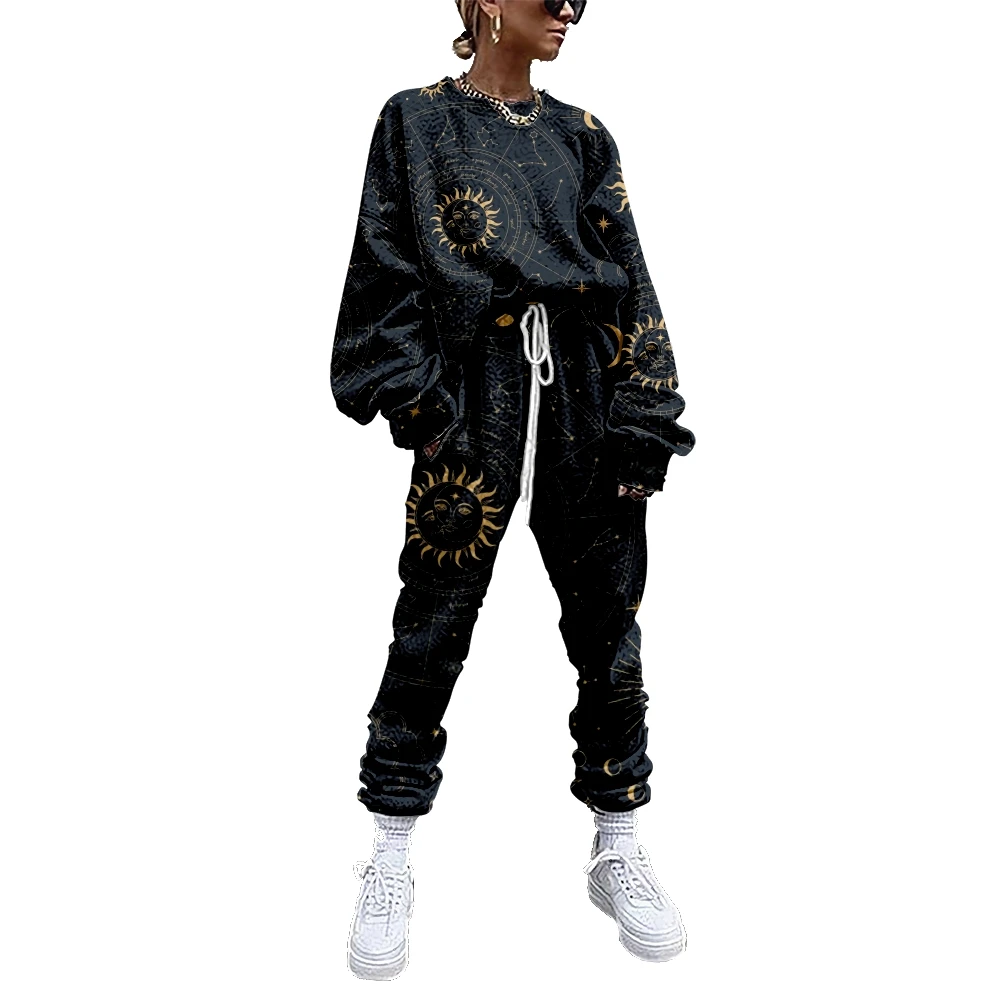 Women Tracksuit 2 Piece Outfit Sweatshirt+Straight Sweatpants Matching Set Moon Star Space Fitness Sporty Streetwear 9
Women Tracksuit 2 Piece Outfit Sweatshirt+Straight Sweatpants Matching Set Moon Star Space Fitness Sporty Streetwear 9