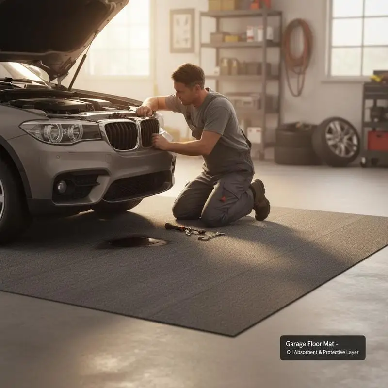 Garage floor mat 2235.2 x 5181.6 x 2.4 mm, workshop floor 820-850 g/m², garage floor felt & TPE oil absorbent mat, garage mat, service mat, floor protection, floor panels for garage
Garage floor mat 2235.2 x 5181.6 x 2.4 mm, workshop floor 820-850 g/m², garage floor felt & TPE oil absorbent mat, garage mat, service mat, floor protection, floor panels for garage