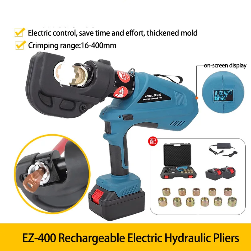 EZ-300 Cordless Hydraulic Pliers DC18V/4Ah Professional Rechargeable Charging Crimping Tool Continuous Crimping Digital Display
EZ-300 Cordless Hydraulic Pliers DC18V/4Ah Professional Rechargeable Charging Crimping Tool Continuous Crimping Digital Display