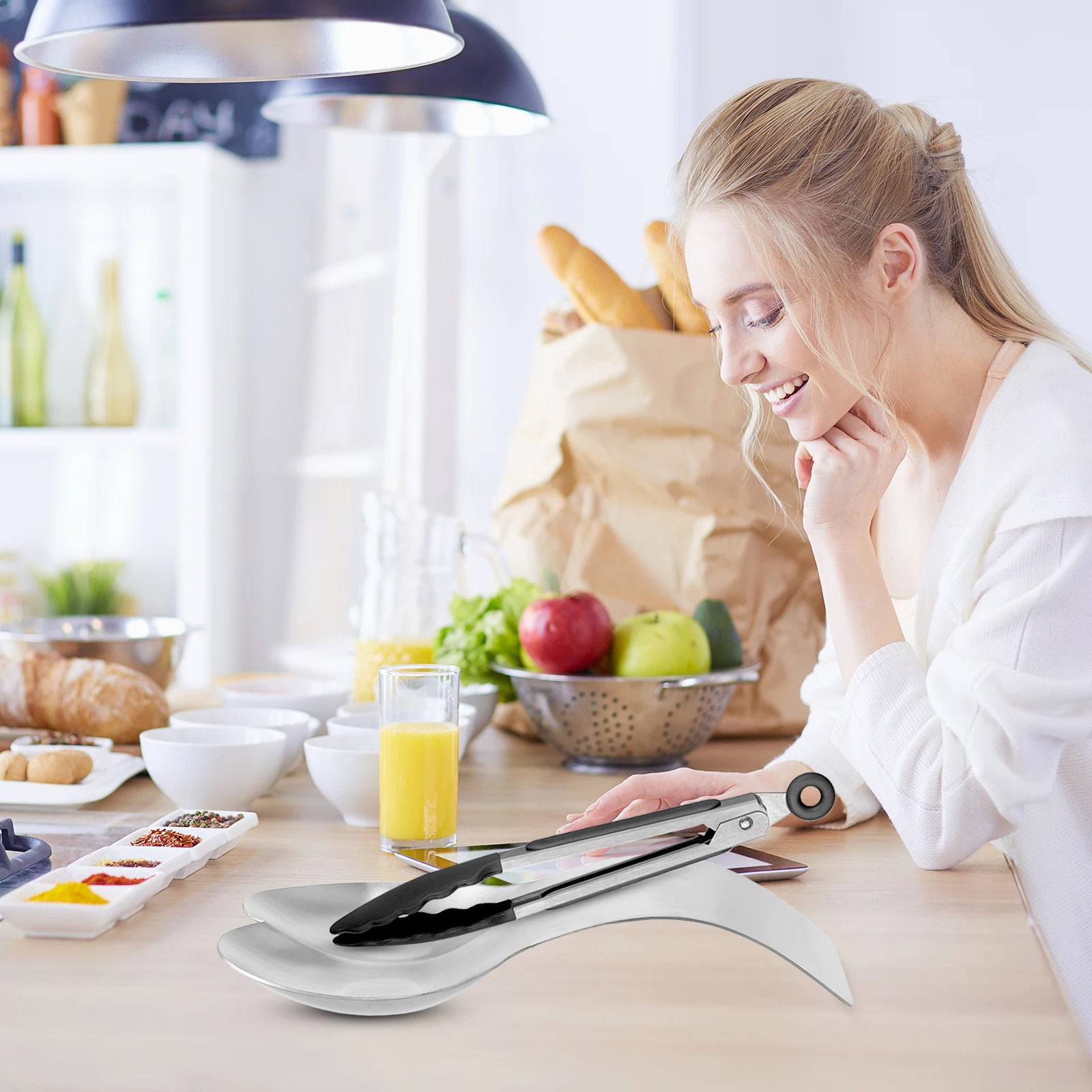 Stainless Steel Spoon Rest Double Soup Racks Cutlery Tray Silverware Shelf 430 Material Ecofriendly Kitchen Tool
Stainless Steel Spoon Rest Double Soup Racks Cutlery Tray Silverware Shelf 430 Material Ecofriendly Kitchen Tool