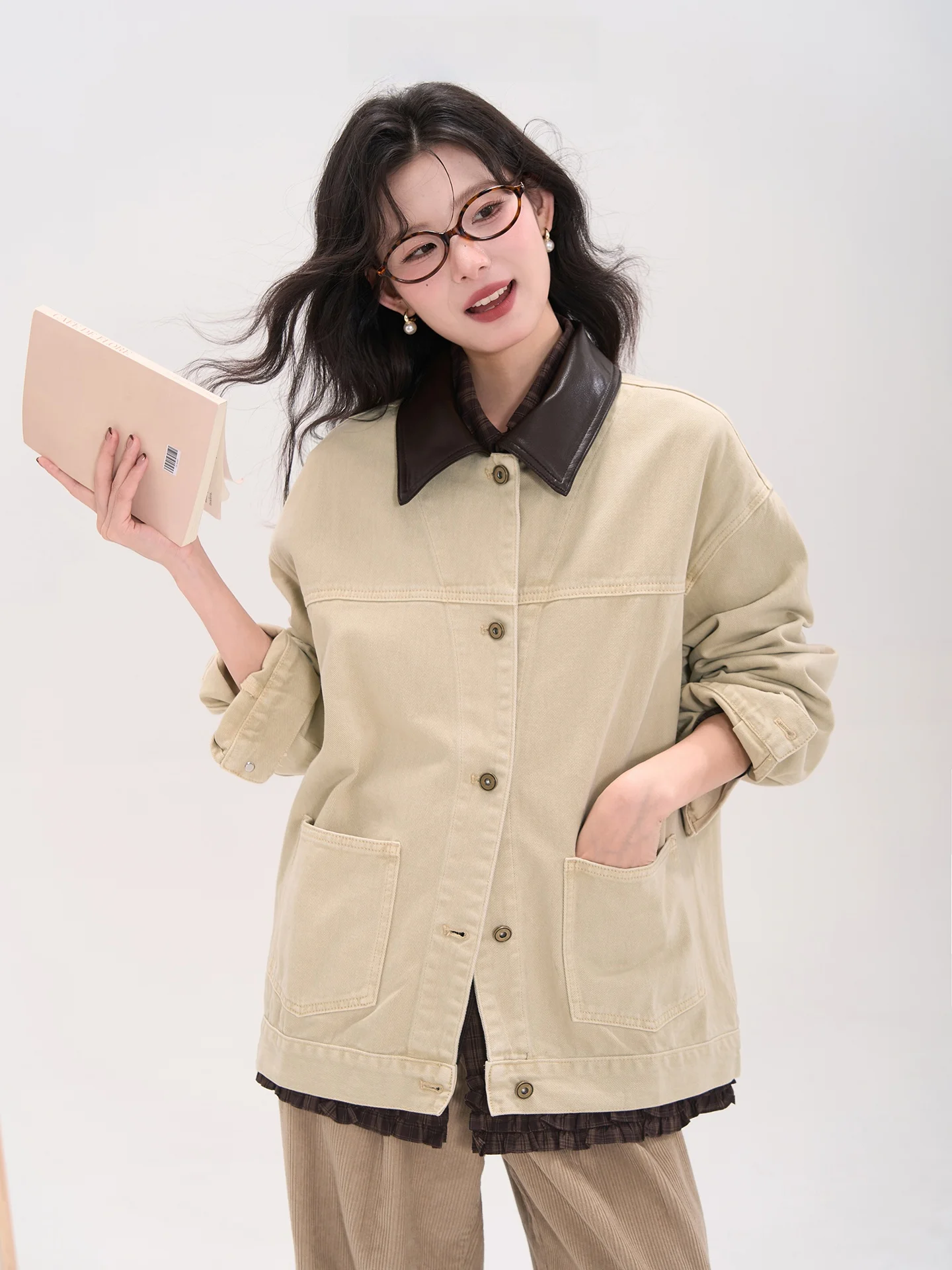 Heme Window Floral Street Sle Jaet Винтажное джинсовое пальто с кожаным воротником в стиле пэчворк Повседневное длинное женское платье свободного покроя
Heme Window Floral Street Sle Jaet Винтажное джинсовое пальто с кожаным воротником в стиле пэчворк Повседневное длинное женское платье свободного покроя