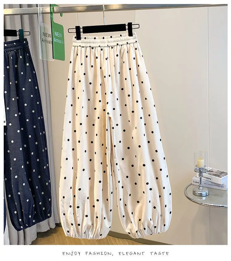 Women's Plus Size Summer Comfort Elastic High Waist Classic apricot color Polka Dot Printed Loose Nine-Part Lantern Pants
Women's Plus Size Summer Comfort Elastic High Waist Classic apricot color Polka Dot Printed Loose Nine-Part Lantern Pants