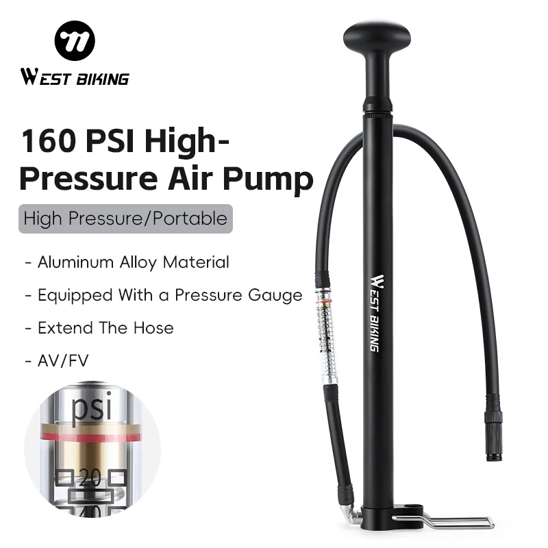 WEST BIKING 160PSI велосипедный воздушный насос высокого давления MTB дорожный велосипедный насос портативный насос для накачивания шин Schrader/Presta клапан аксессуар для велосипеда
WEST BIKING 160PSI велосипедный воздушный насос высокого давления MTB дорожный велосипедный насос портативный насос для накачивания шин Schrader/Presta клапан аксессуар для велосипеда
