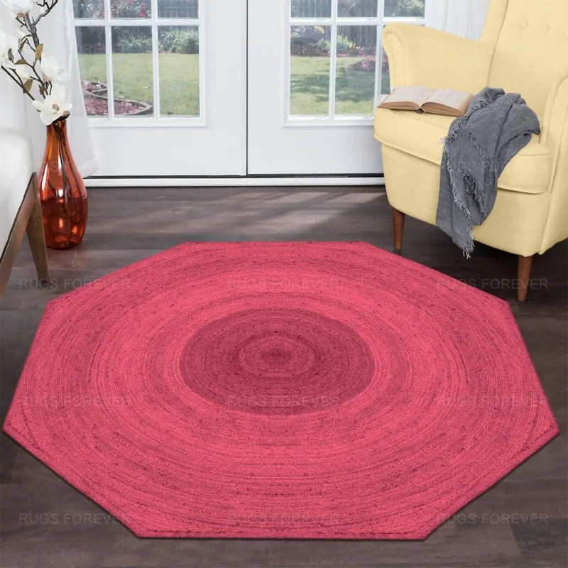 Handmade Natural Jute Area Rug Home Decor Maroon Kilim Living Room Octagon Mat
Handmade Natural Jute Area Rug Home Decor Maroon Kilim Living Room Octagon Mat