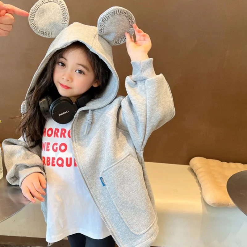 Хлопковый серый свитшот на молнии с вышивкой для маленьких и девочек, куртки, детское пальто с капюшоном, детская одежда, топ 2-8 лет
Хлопковый серый свитшот на молнии с вышивкой для маленьких и девочек, куртки, детское пальто с капюшоном, детская одежда, топ 2-8 лет