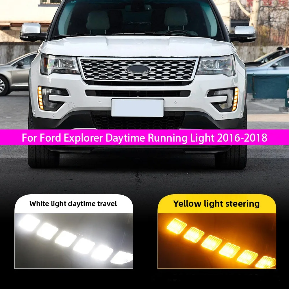 For Ford 2016-2018 Explorer daytime running lights modified with LED turn signal daytime running lights and front fog lights
For Ford 2016-2018 Explorer daytime running lights modified with LED turn signal daytime running lights and front fog lights