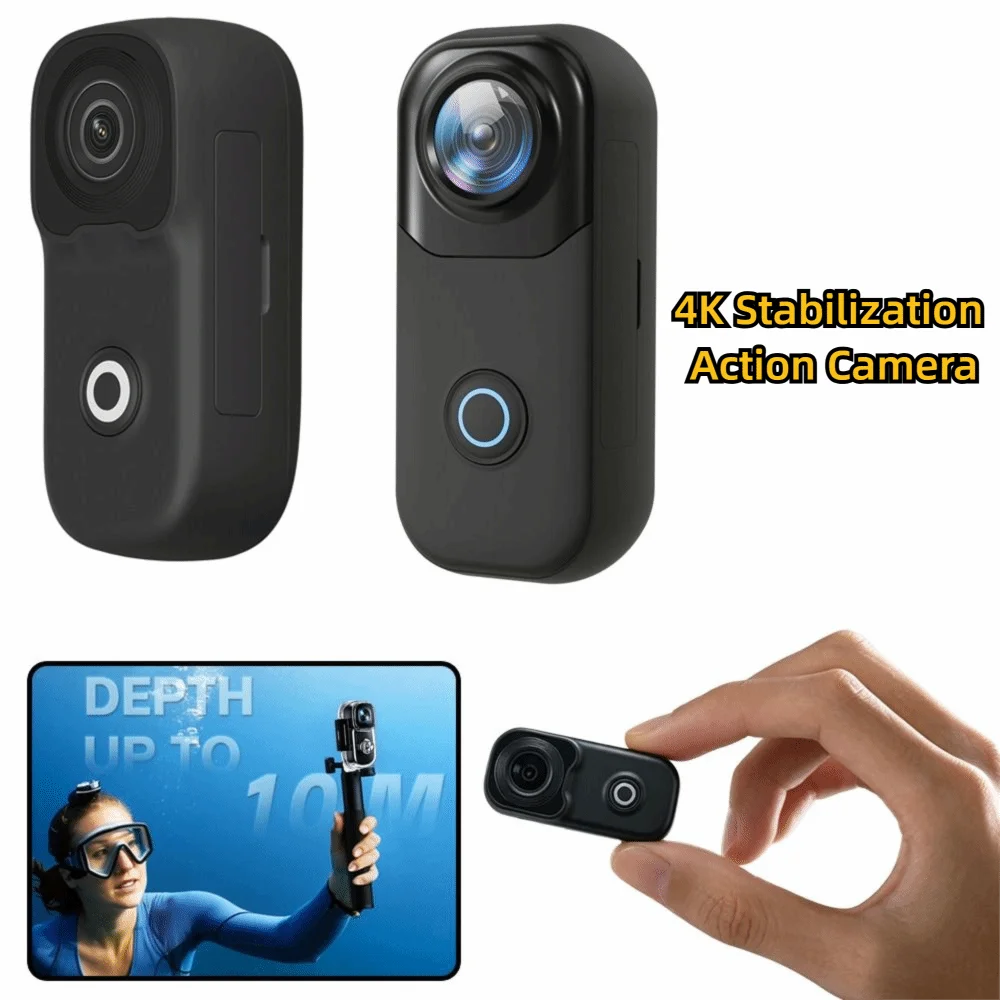 4K Ultra HD Thumb Action Camera 156° Wide-angle Six-axis Stabilization 4K Sports Recorder IP68 Waterproof
4K Ultra HD Thumb Action Camera 156° Wide-angle Six-axis Stabilization 4K Sports Recorder IP68 Waterproof