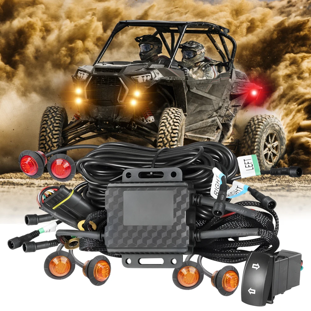 Plug and Play UTV Turn Signal Kit w/ 6x LED Lights For Polaris RZR 900 1000xp Turbo Street Legal For Honda Pioneer 1000 1000-5
Plug and Play UTV Turn Signal Kit w/ 6x LED Lights For Polaris RZR 900 1000xp Turbo Street Legal For Honda Pioneer 1000 1000-5
