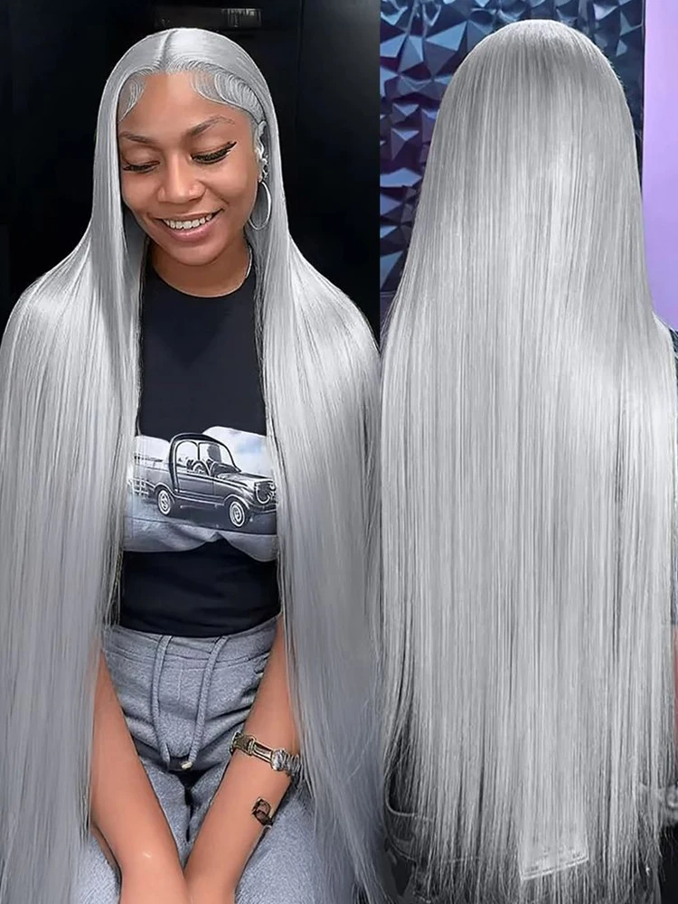 30Inch Dark Grey Straight 13x6 Lace Front Human Hair Wig 200 Density Brazilian Hair Wig Pre Plucked Transparent Lace Frontal Wig
30Inch Dark Grey Straight 13x6 Lace Front Human Hair Wig 200 Density Brazilian Hair Wig Pre Plucked Transparent Lace Frontal Wig