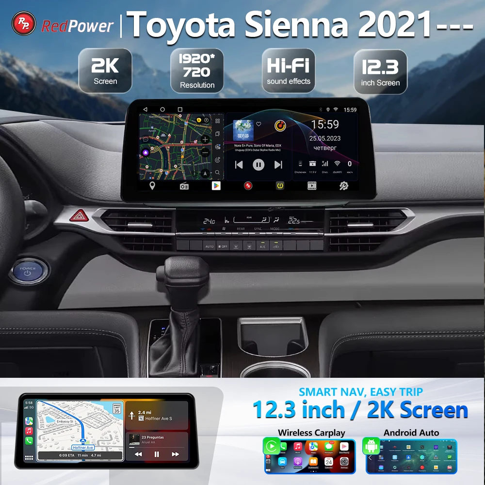 Redpower 12.3 inch Car Radio for Toyota Sienna 2021 Multimedia Player Screen GPS Android 10 Navigation CarPlay DSP
Redpower 12.3 inch Car Radio for Toyota Sienna 2021 Multimedia Player Screen GPS Android 10 Navigation CarPlay DSP