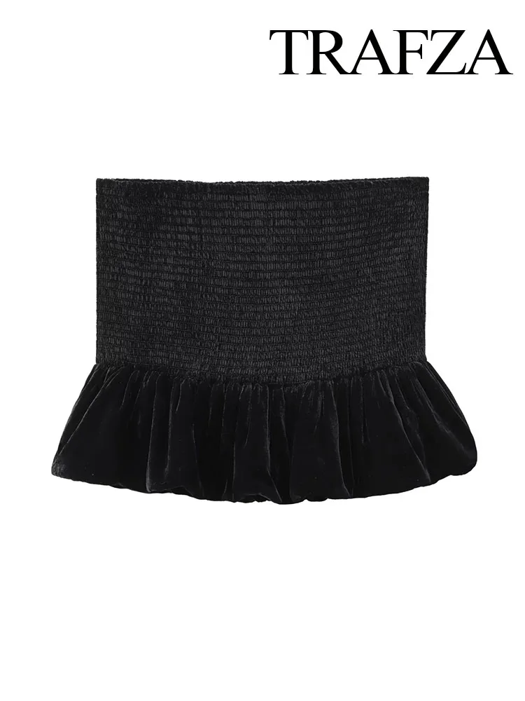 TRAFZA Women's New Fashion Sexy Fluffy Velvet Textured Slim Skirt Female Black Honeycomb Pattern Stretch Mid-Waist Pleated Skirt
TRAFZA Women's New Fashion Sexy Fluffy Velvet Textured Slim Skirt Female Black Honeycomb Pattern Stretch Mid-Waist Pleated Skirt