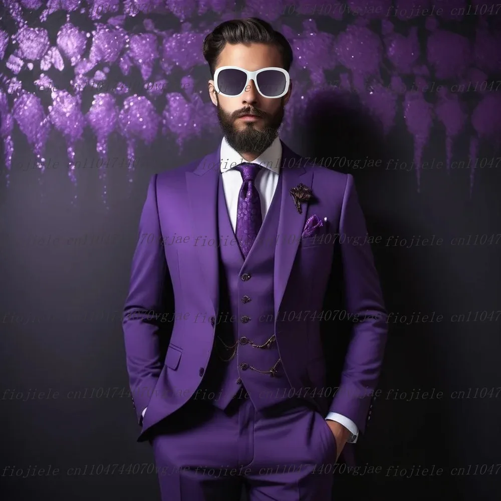 Customized Purple Men Suit Formal Occasion Wedding Party Groom Groomsman Business Male Tuxedos 3 Piece Set Jacket Vest Pants
Customized Purple Men Suit Formal Occasion Wedding Party Groom Groomsman Business Male Tuxedos 3 Piece Set Jacket Vest Pants
