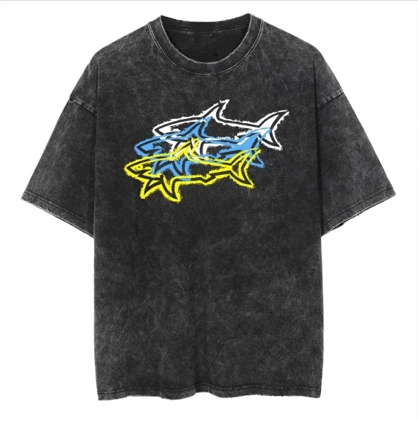 retro washed old heavy cotton solid color shark paul short-sleeved Tshirt summer loose top tide washed T-shirt
retro washed old heavy cotton solid color shark paul short-sleeved Tshirt summer loose top tide washed T-shirt
