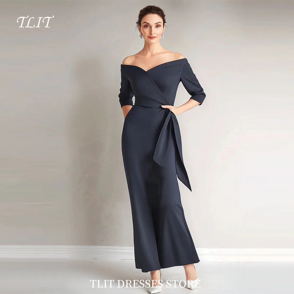 TLIT Elegant Navy Satin Mermaid Mother of the Bride Dress Strapless Half Sleeveless Vestidos de fiesta Customized Mother Dress
TLIT Elegant Navy Satin Mermaid Mother of the Bride Dress Strapless Half Sleeveless Vestidos de fiesta Customized Mother Dress