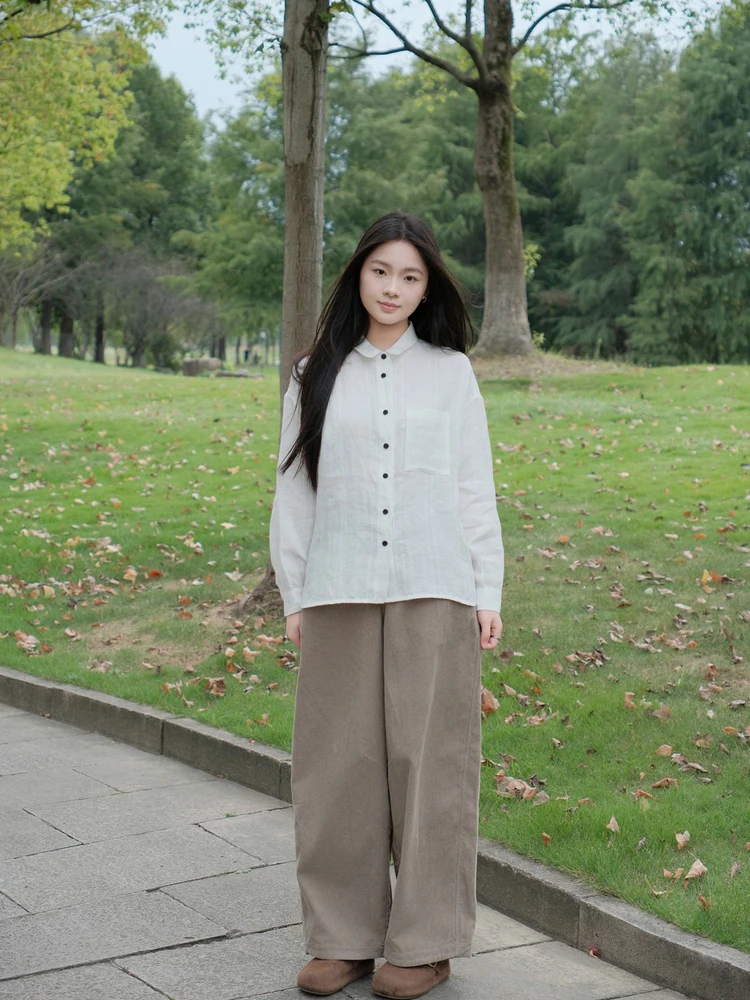 Новинка: Льняная рубашка с скрытым узором, маленьким воротником, длинными рукавами, в стиле «ленивый шик», для женщин, свободного кроя, дышащая, комфортная...
Новинка: Льняная рубашка с скрытым узором, маленьким воротником, длинными рукавами, в стиле «ленивый шик», для женщин, свободного кроя, дышащая, комфортная...