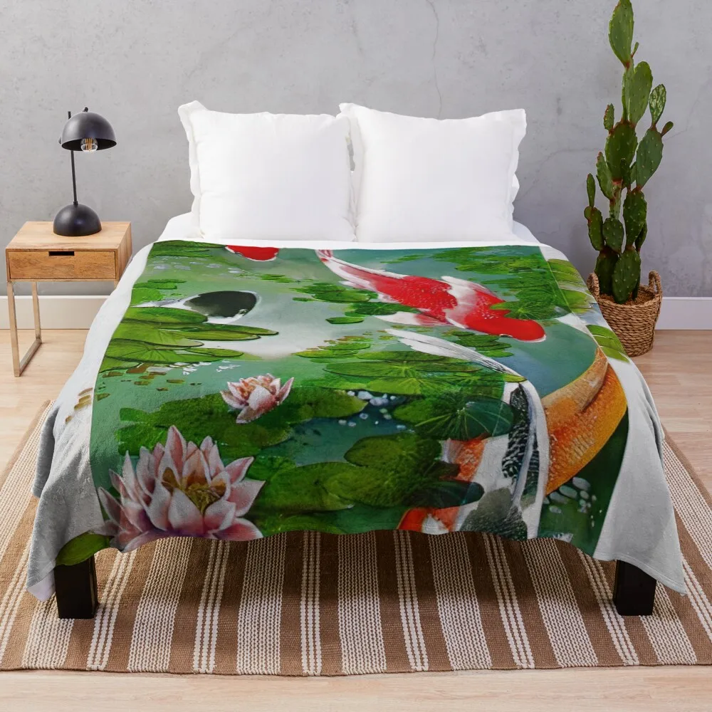 Koi Fish Pond Throw Blanket Fade Resistant Durable Throw Blanket
Koi Fish Pond Throw Blanket Fade Resistant Durable Throw Blanket