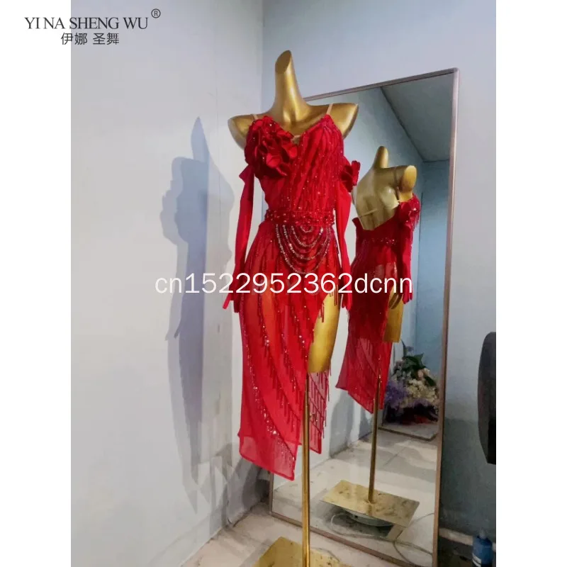 Women's High-End Customizable Skirt with Big Red Flower Samba Latin Dance Competition Dress for Performance Blackpool Event
Women's High-End Customizable Skirt with Big Red Flower Samba Latin Dance Competition Dress for Performance Blackpool Event
