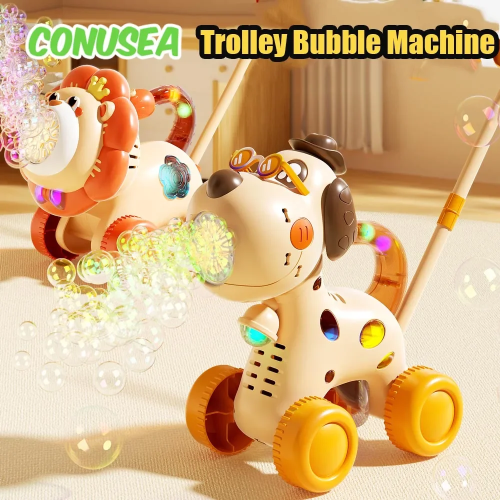 Kids Trolley Bubble Machine Soap Bubbles Cartoon Dog Lion Bubble Car Toys Outdoor Automatic Blower Indoor Outdoor Party Games
Kids Trolley Bubble Machine Soap Bubbles Cartoon Dog Lion Bubble Car Toys Outdoor Automatic Blower Indoor Outdoor Party Games