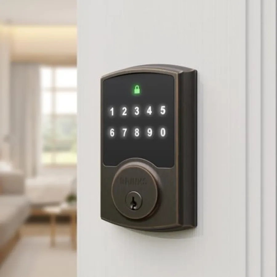 Keyless Entry Electronic Touchpad Door Lock - Backlit Keypad Deadbolt with Advanced Security, Custom User Codes, Auto-Lock, for
Keyless Entry Electronic Touchpad Door Lock - Backlit Keypad Deadbolt with Advanced Security, Custom User Codes, Auto-Lock, for