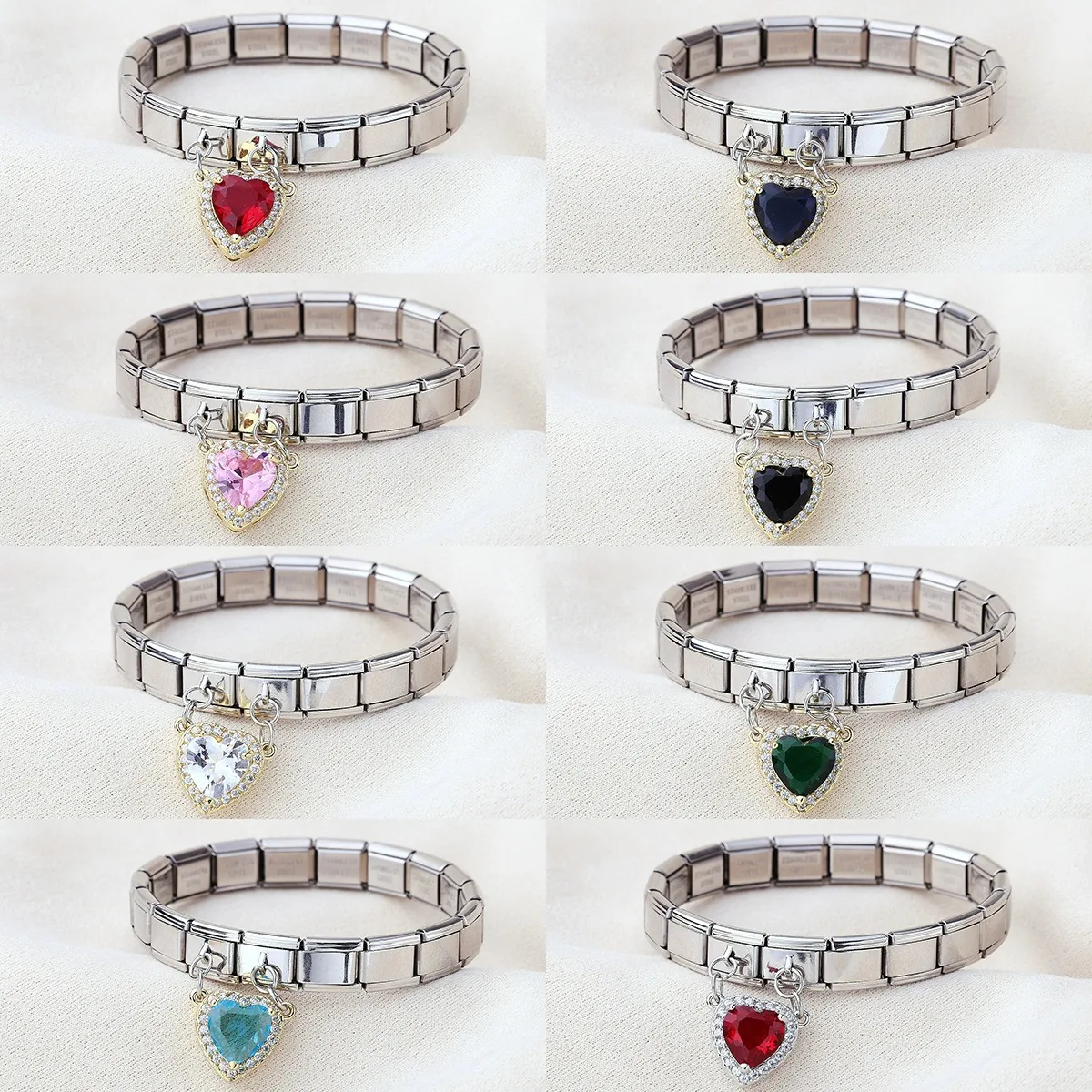 Trendy Colorful Love Heart Zircon Pendant Italian Charm 9mm Module Stainless Steel Bracelet Woman Girl Gift DIY Making Jewelry
Trendy Colorful Love Heart Zircon Pendant Italian Charm 9mm Module Stainless Steel Bracelet Woman Girl Gift DIY Making Jewelry