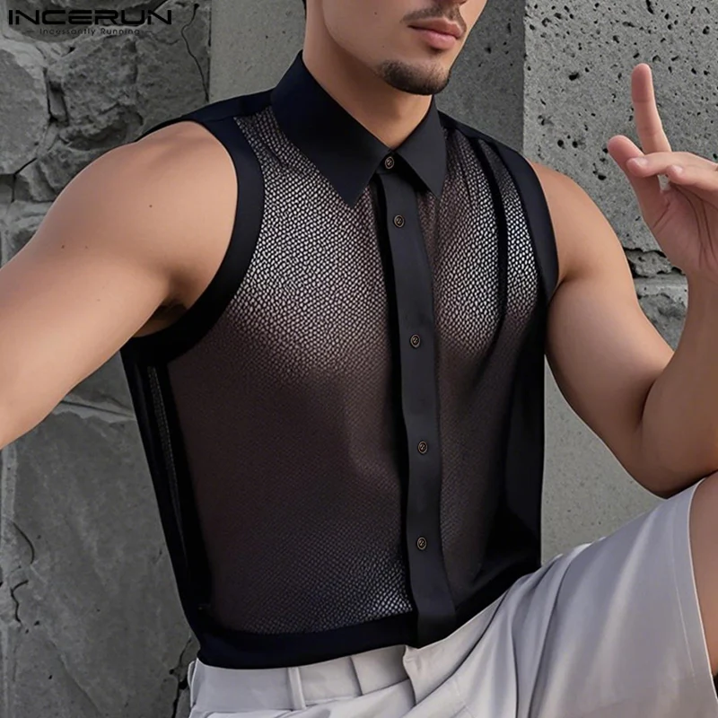 INCERUN Men Shirt Mesh See Through Lapel Short Sleeve Sexy Unisex Crop Tops Solid 2025 Fashion Men Clothing Summer Streetwear
INCERUN Men Shirt Mesh See Through Lapel Short Sleeve Sexy Unisex Crop Tops Solid 2025 Fashion Men Clothing Summer Streetwear