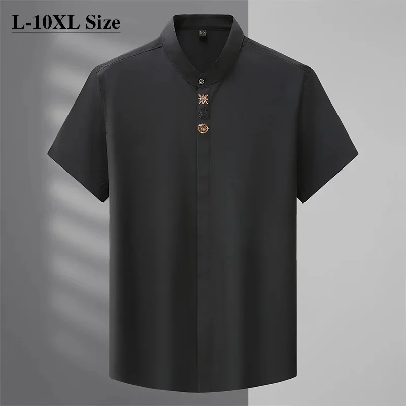Size Plus 6XL 7XL 8XL Summer Men's Casual Loose Short Sleeve Shirts Classic Solid Color Fashion Embroidery Stretch Shirt male
Size Plus 6XL 7XL 8XL Summer Men's Casual Loose Short Sleeve Shirts Classic Solid Color Fashion Embroidery Stretch Shirt male